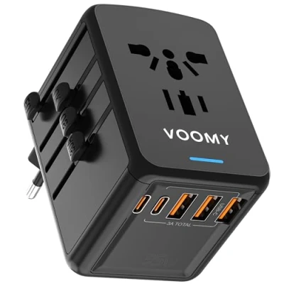 Afbeelding van Voomy Reisstekker Wereld 35W 2 USB C 3 A