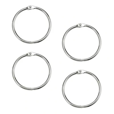 Afbeelding van Metalen ringen, boekringen, sleutelring, van metaal, voor scrapbooking, album, handwerk, 50 stuks (50 mm)