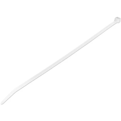 Image de StarTech.com 10&quot;(25cm) Cable Ties, 1/8&quot;(4mm) wide, 2 5/8&quot;(68mm) Bundle Diameter, 50lb(22kg) Tensile Strength, Nylon Self Locking Zip Ties w/Curved Tip, 94V 2/UL Listed, 1000 Pack, White 66 Plastic TAA (CBMZT10NK) Attache câble 25.4 cm bla