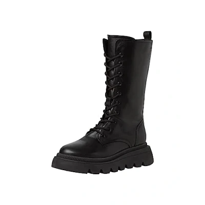 Afbeelding van Tamaris Laarzen met sleehak, Dames, Maat: 37, Black leather Leer
