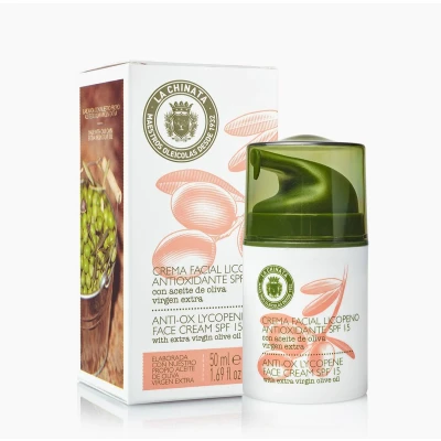 Afbeelding van La Chinata natuurlijke Gezicht dag crème met antioxidant lycopeen SPF15 anti age werking 50ml