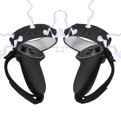 Afbeelding van Digicharge siliconen beschermhoes voor Oculus Quest 2 Touch Controller, Oculus/Meta VR, met verstelbare polsband