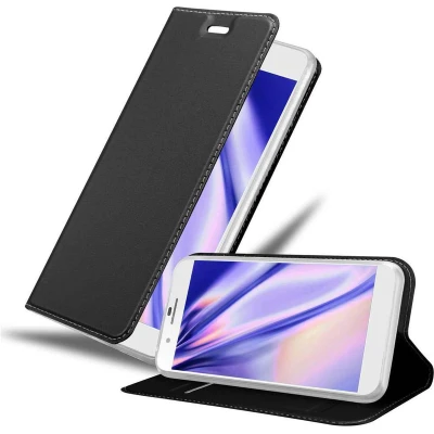 Afbeelding van Cadorabo Hoesje geschikt voor Honor 6 PLUS in CLASSY ZWART Beschermhoes met magnetische sluiting, standfunctie en kaartvakje Book Case Cover Etui