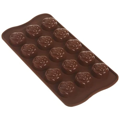 Afbeelding van Silikomart 22.113.77.0065 SCG13 chocoladevorm, 15 putten, siliconen, bruin
