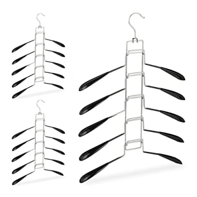 Afbeelding van Relaxdays kleerhangers ruimtebesparend 3 stuks multi kledinghangers klerenhangers