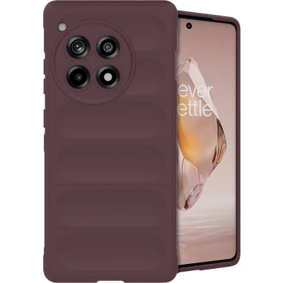 Afbeelding van iMoshion Hoesje Geschikt voor OnePlus 12R Siliconen EasyGrip Backcover Aubergine
