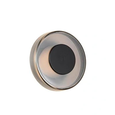 Afbeelding van LED wandlamp Celeste, zwart/chroom, Ø 22 cm glas dimbaar