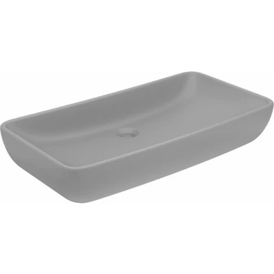 Afbeelding van Wastafel rechthoekig 71x38 cm keramiek mat lichtgrijs