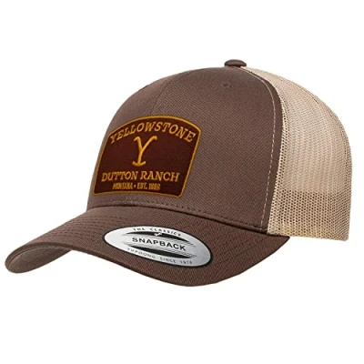 Afbeelding van Yellowstone Officieel gelicentieerd product van premium trucker cap, Bruin kaki