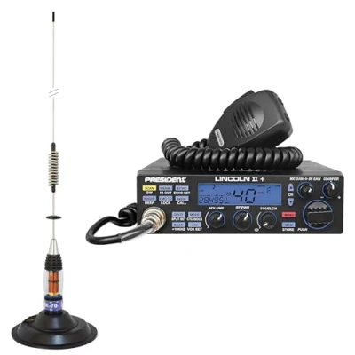 Afbeelding van Radio CB President LINCOLN II + antenne PNI ML70, lengte 70 cm, 26 30 MHz, 200 W
