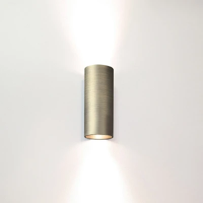 Afbeelding van Artdelight Wandlamp Roulo 2 lichts H 15,4 Ø 6,5 cm antiek brons