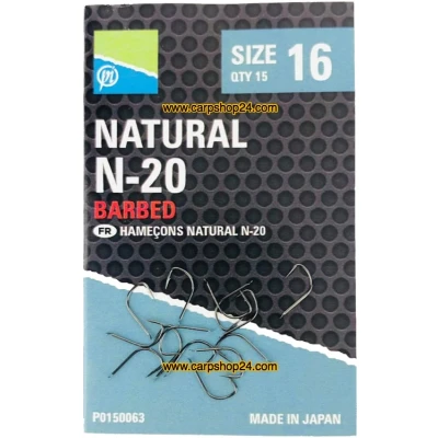 Afbeelding van Preston Natural N 20 Barbed (15 pcs) Maat : 16