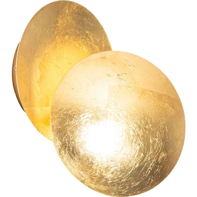 Afbeelding van QAZQA sunrise Moderne Dimbare LED Smart Wandlamp incl. wifi met Dimmer voor binnen 1 lichts D 9.7 cm Goud/messing Woonkamer Slaapkamer Keuken