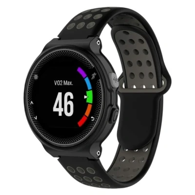 Afbeelding van Siliconen sportbandje Zwart + grijs Garmin Forerunner 220 / 230 235 620 630 735 (XT)