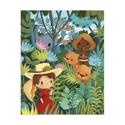 Image de Puzzle en carton Janod Inspiré de Rousseau avec poster 100 pièces