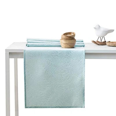 Afbeelding van AmeliaHome Tafelloper 35 x 180 cm + 115 lotuseffect waterdicht glanzend lila Empire
