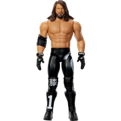 Afbeelding van Mattel WWE AJ Styles #154 verzamelfiguur 15,2 cm met 10 bewegingspunten en realistische look JCV43