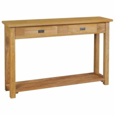 Afbeelding van Wandtafel 120x30x80 cm massief teakhout