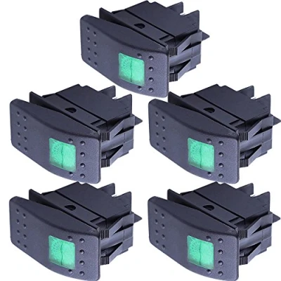 Afbeelding van Mintice 5 x groene led tuimelschakelaar, 4 polig, voor auto, marine en motorfiets