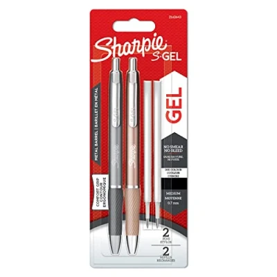 Afbeelding van Gelschrijver Sharpie Metal 0,7mm blister zwart + 2 vullingen