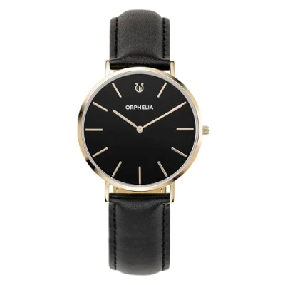 Afbeelding van Orphelia Violiso herenhorloge, kwarts, analoog, Zwart/Goud, riem