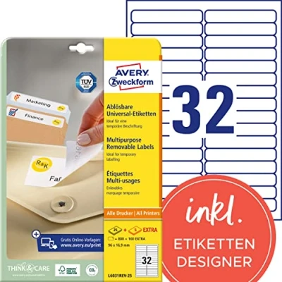Afbeelding van Avery Afneembare Witte Etiketten Stick &amp; Lift Etiket