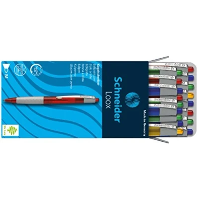 Afbeelding van balpen Schneider Loox softgrip assorti kleuren doos met 20 stuks