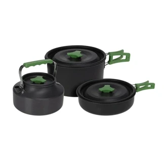 Afbeelding van Camping pannenset Redcliffs 3 delig (Anti aanbaklaag, Gas)