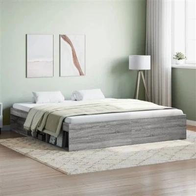 Afbeelding van Bedframe Bruineikenkleurig 140X200 cm 180 x 200 / Grijs sonoma