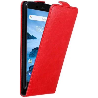 Afbeelding van Cadorabo Hoesje geschikt voor Nokia 6.1 in APPEL ROOD Beschermhoes flip design Case Cover met magnetische sluiting
