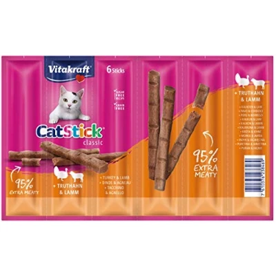 Afbeelding van 6x6g Cat Stick Kalkoen &amp; Lam Vitakraft Kattensnacks