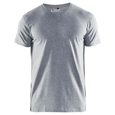 Image de T Shirt col en V gris