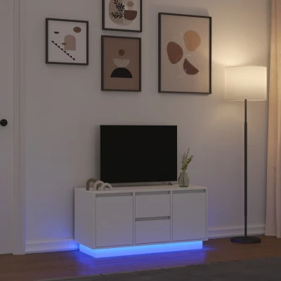 Afbeelding van vidaXL Tv meubel met LED verlichting 100x41x50 cm wit