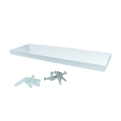 Afbeelding van Zwevende Wandplank Wit Hoogglans 60 x 24 cm Per Stuk