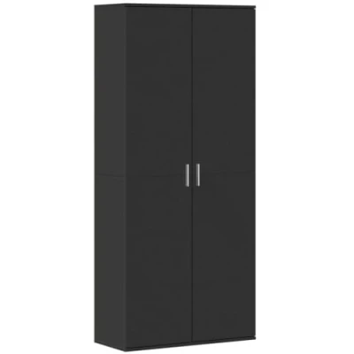 Afbeelding van vidaXL Hoge kast 80x35x180 cm bewerkt hout zwart
