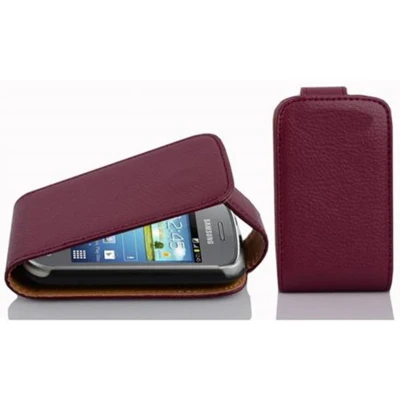 Afbeelding van Cadorabo Hoesje geschikt voor Samsung Galaxy POCKET NEO in BORDEAUX PAARS Beschermhoes flip design Case Cover van getextureerd imitatieleer