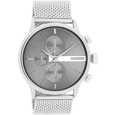 Afbeelding van OOZOO Timepieces zilverkleurige horloge met metalen mesh armband C11101