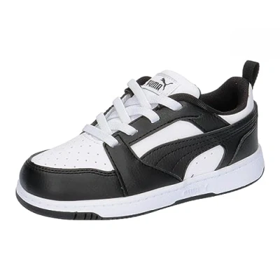 Afbeelding van PUMA Rebound V6 Lo Jr Sneakers, uniseks, kinderen, WHITE ZWART, 20 EU
