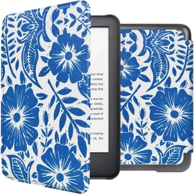 Afbeelding van iMoshion Ereader Cover / Hoesje Geschikt voor Amazon Kindle (2022) 11th gen Design Sleepcover Bookcase zonder stand Flower Tile