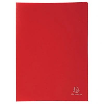 Afbeelding van Exacompta Ref. 8545E 1 documententas OPAK omslag van zacht polypropyleen 40 licht generfde binnenzakken (80 weergaven), A4 formaat, kleur: rood