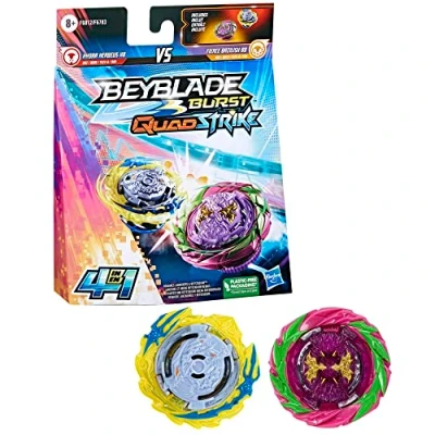 Afbeelding van Beyblade Burst QuadStrike Dual Pack, Fierce Bazilisk B8 en Hydra Kerbeus K8 wedstrijdtol, 2 stuks