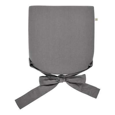 Afbeelding van Dutch Decor JAVA Stoelkussen met lint Charcoal gray 40x40 cm grijs