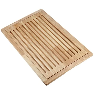 Afbeelding van APS Rubberen snijplank met uitneembare kruimelplaat, op 4 antislipvoeten, 60 x 40 cm, hoogte 2 licht hout