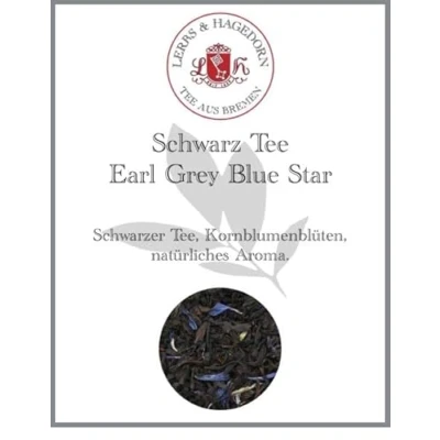 Image de Lerbs &amp; Hagedorn, Black Tee Earl Grey Blue Star 250 g (env. 20 l) Fleurs de bleuet