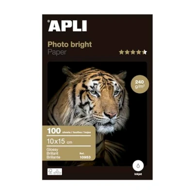 Afbeelding van Glanzend Fotopapier Apli 100 Lakens 240 g/m² 10 x 15 cm