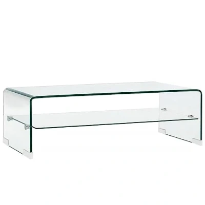 Afbeelding van Salontafel 98x45x31 cm gehard glas transparant