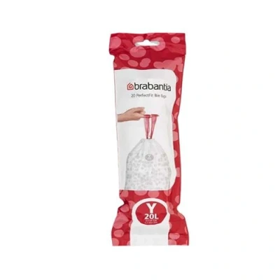 Image de Rouleau 20 sacs poubelles l Blanc Code Y Brabantia Plastique