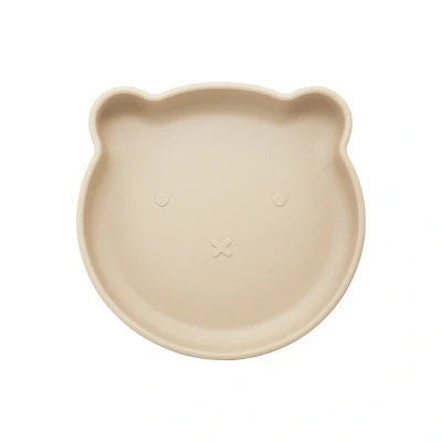 Afbeelding van Dutsi Beertje Serie Siliconen Babybord met Ontwerp 18 cm Lichtbeige