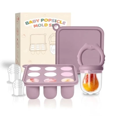 Afbeelding van baby fruit feeder &amp; moedermelk bevroren lollyvormpjes, siliconen vriesbakje voor tandjes, babyvoeding een