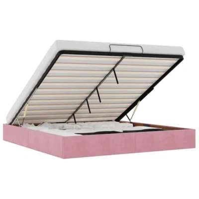 Afbeelding van vidaXL Bedframe zonder matras 180x200 cm fluweel roze